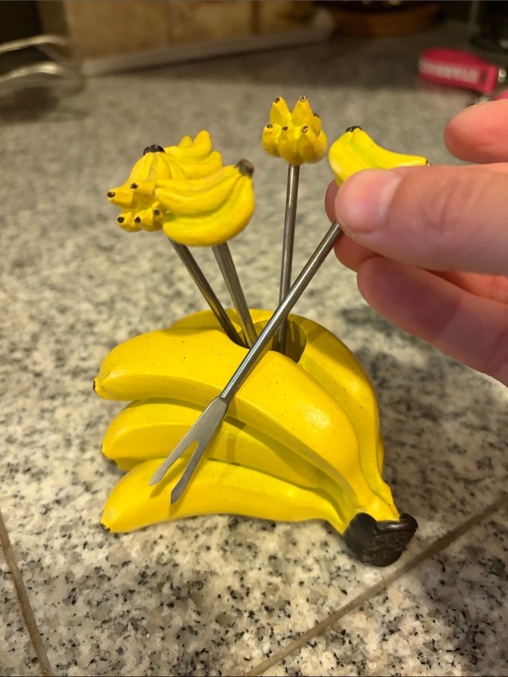 Yellow Banana-Shaped Pet Bird Food Picks - Brand